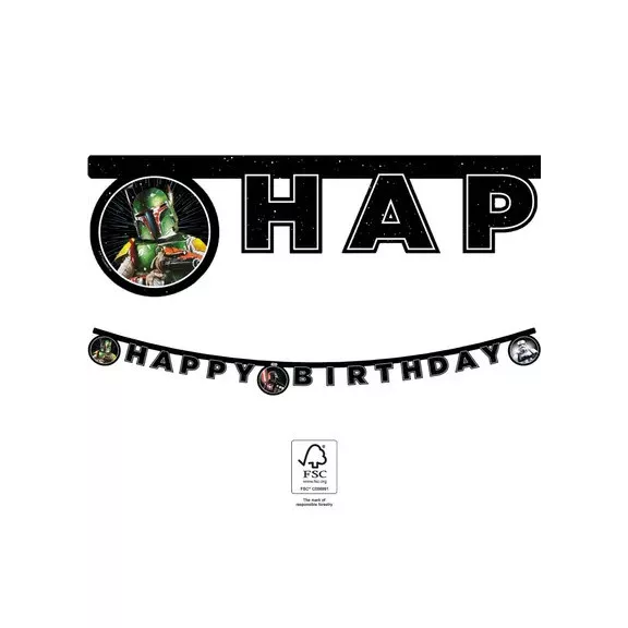 Star Wars Galaxy Happy Birthday felirat FSC 2 m Star Wars Galaxy Happy Birthday felirat FSC 2 m
