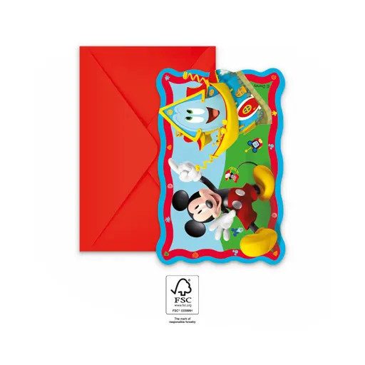 Disney Mickey Rock the House Party meghívó 6 db-os FSC