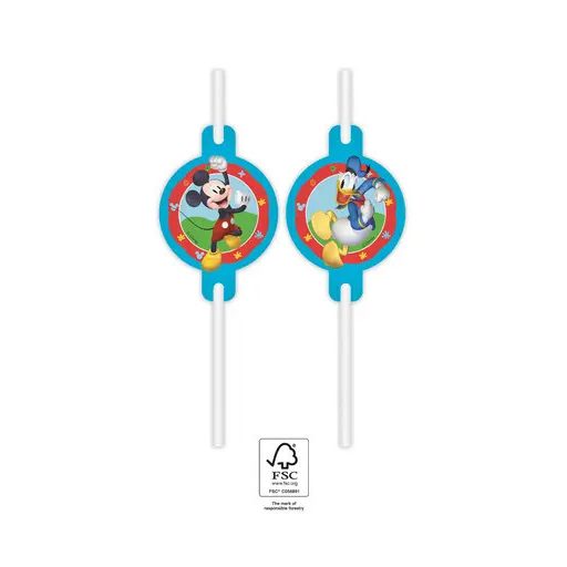 Disney Mickey Rock the House papír szívószál, 4 db-os szett FSC