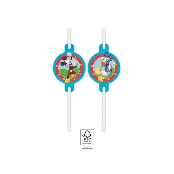 Disney Mickey Rock the House papír szívószál, 4 db-os szett FSC