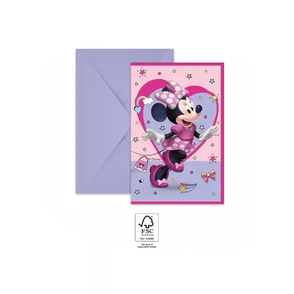 Disney Minnie Junior party meghívó 6 db-os FSC