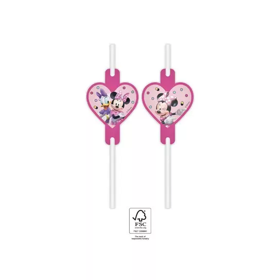Disney Minnie Junior papír szívószál, 4 db-os szett FSC