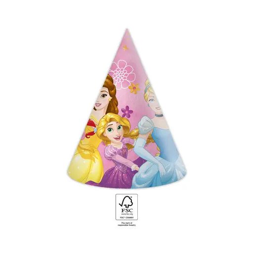 Disney Hercegnők Live Your Story parti kalap, csákó 6 db-os FSC