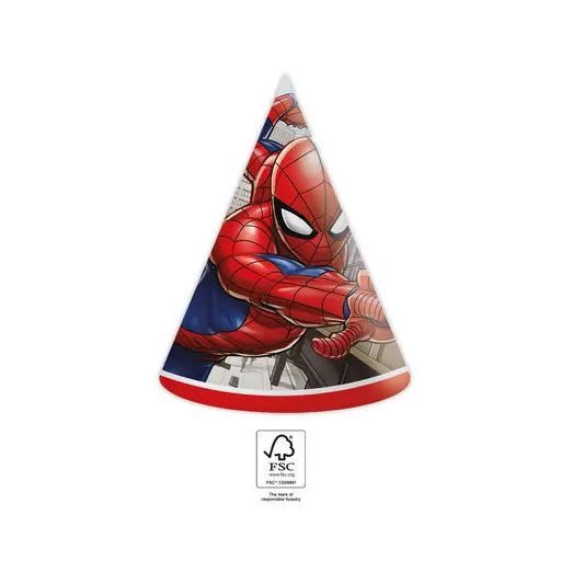 Pókember Crime Fighter parti kalap, csákó 6 db-os FSC