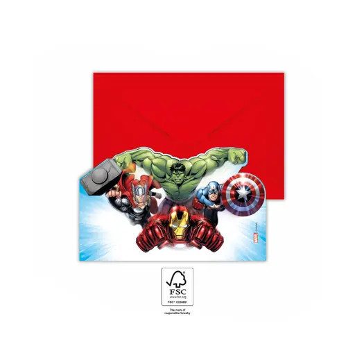 Bosszúállók Infinity Stones party meghívó 6 db-os FSC
