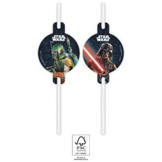 Star Wars Galaxy papír szívószál, 4 db-os szett FSC