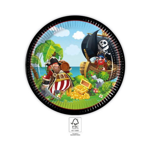 Kalóz Island papírtányér 8 db-os 23 cm FSC
