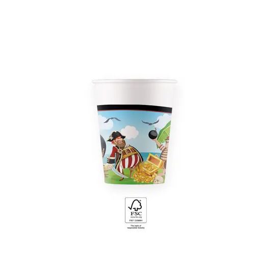 Kalóz Island papír pohár 8 db-os 200 ml FSC