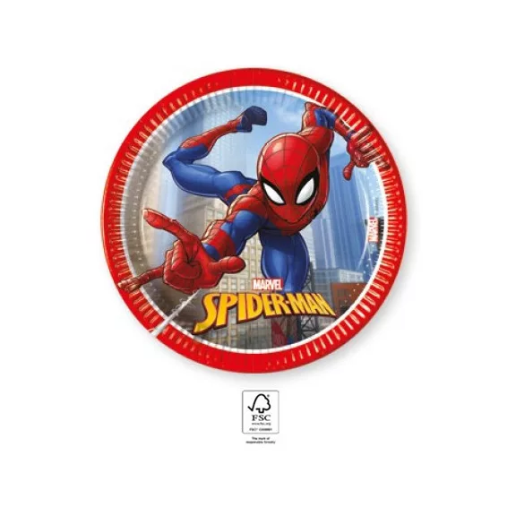Pókember Crime Fighter papírtányér 8 db-os 20 cm FSC