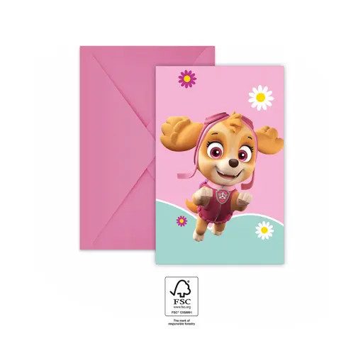 Mancs Őrjárat Skye and Everest party meghívó 6 db-os FSC