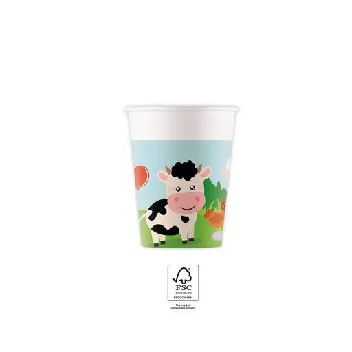 Farm Party papír pohár 8 db-os 200 ml FSC