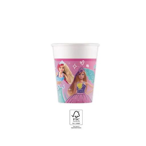 Barbie Fantasy papír pohár 8 db-os 200 ml FSC