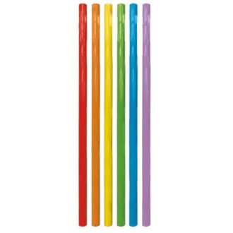 Színes Multicolor műanyag szívószál 6 db-os