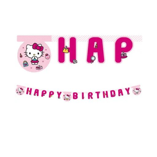 Hello Kitty Fashion Happy Birthday felirat FSC 2 m