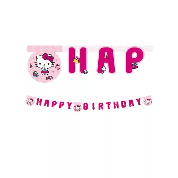 Hello Kitty Fashion Happy Birthday felirat FSC 2 m Hello Kitty Fashion Happy Birthday felirat FSC 2 m