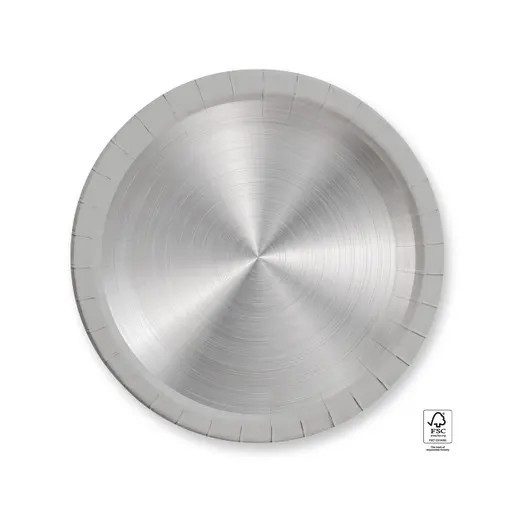 Ezüst Next Generation Silver papírtányér 8 db-os 23 cm FSC