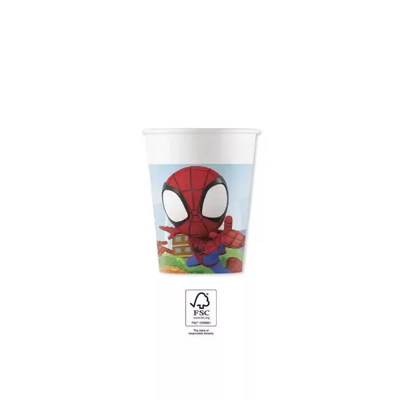 Pókember Spidey papír pohár 8 db-os 200 ml FSC