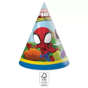 Pókember Spidey parti kalap, csákó 6 db-os FSC