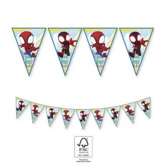 Pókember Spidey zászlófüzér FSC 2,3 m