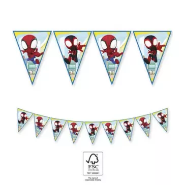 Pókember Spidey zászlófüzér FSC 2,3 m