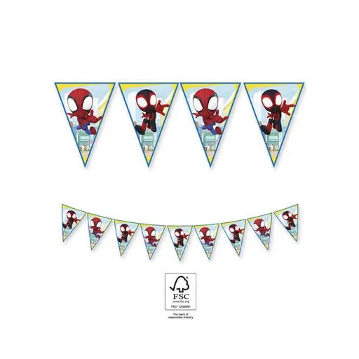 Pókember Spidey zászlófüzér FSC 2,3 m