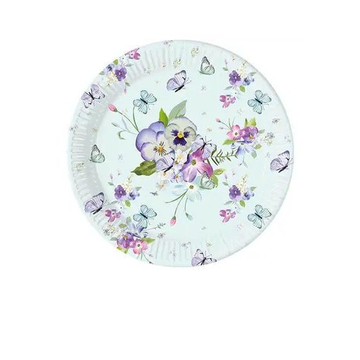 Pillangó Turquoise papírtányér 8 db-os 23 cm FSC