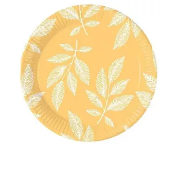 Levél Orange Leaves papírtányér 8 db-os 23 cm