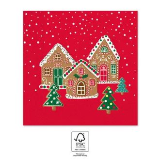Karácsonyi Gingerhouses szalvéta 20 db-os 33x33 cm FSC