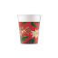 Karácsonyi Holly Poinsettia papír pohár 8 db-os 200 ml FSC