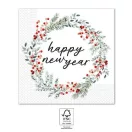 Happy New Year Wreath szalvéta 20 db-os 33x33 cm FSC