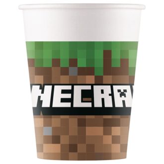 Minecraft Green papír pohár 8 db-os 200 ml FSC