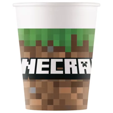 Minecraft Green papír pohár 8 db-os 200 ml FSC