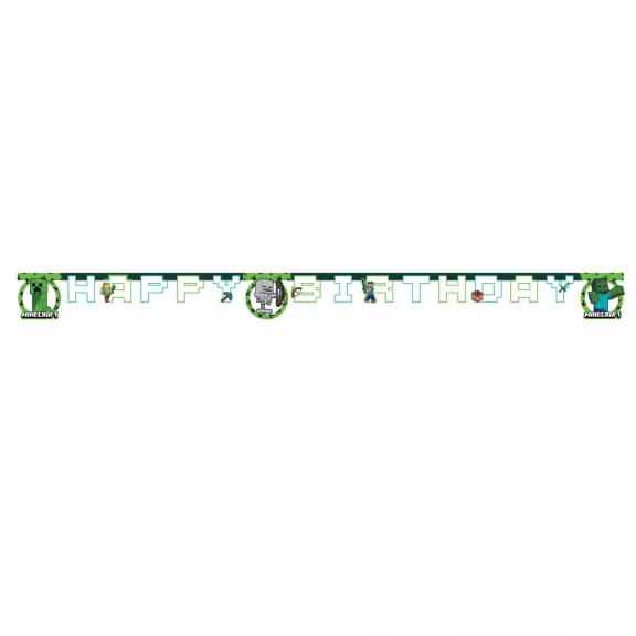 Minecraft Green Happy Birthday felirat FSC 2 m