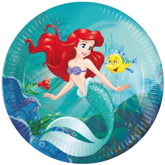 Disney Hercegnők Ariel Curious papírtányér 8 db-os 23 cm FSC Disney Hercegnők Ariel Curious papírtányér 8 db-os 23 cm FSC