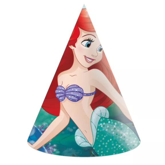 Disney Hercegnők, Ariel Curious Parti kalap, csákó 6 db-os FSC Disney Hercegnők, Ariel Curious Parti kalap, csákó 6 db-os FSC
