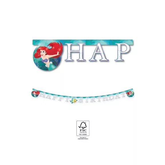 Disney Hercegnők, Ariel Curious Happy Birthday felirat FSC 2 m Disney Hercegnők, Ariel Curious Happy Birthday felirat FSC 2 m