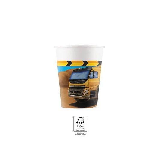 Építkezés Grabber papír pohár 8 db-os 200 ml FSC