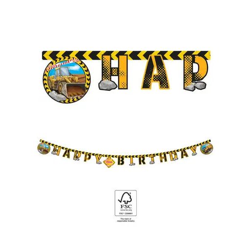 Építkezés Grabber Happy Birthday felirat FSC 2 m
