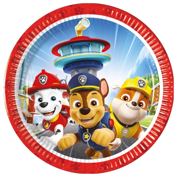 Mancs Őrjárat Rescue Heroes papírtányér 8 db-os 20 cm FSC Mancs Őrjárat Rescue Heroes papírtányér 8 db-os 20 cm FSC
