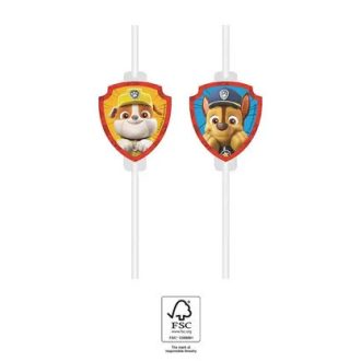   Mancs Őrjárat Rescue Heroes papír szívószál, 4 db-os szett FSC
