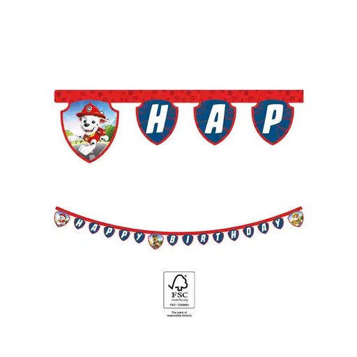 Mancs Őrjárat Rescue Heroes Happy Birthday felirat FSC 2 m