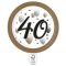 Happy Birthday 40 Milestone papírtányér 8 db-os 23 cm FSC