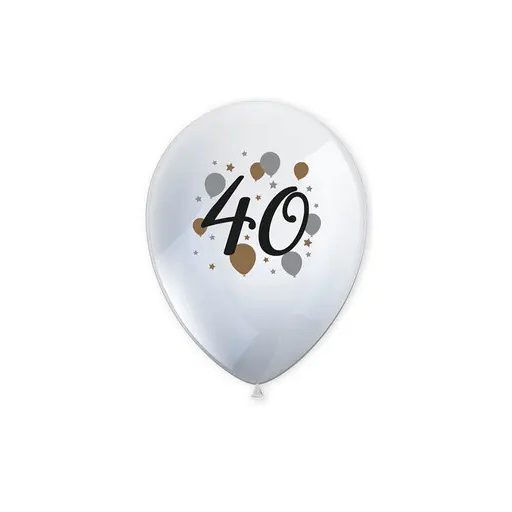 Happy Birthday 40 Milestone léggömb, lufi 6 db-os 11 inch (27,5 cm)