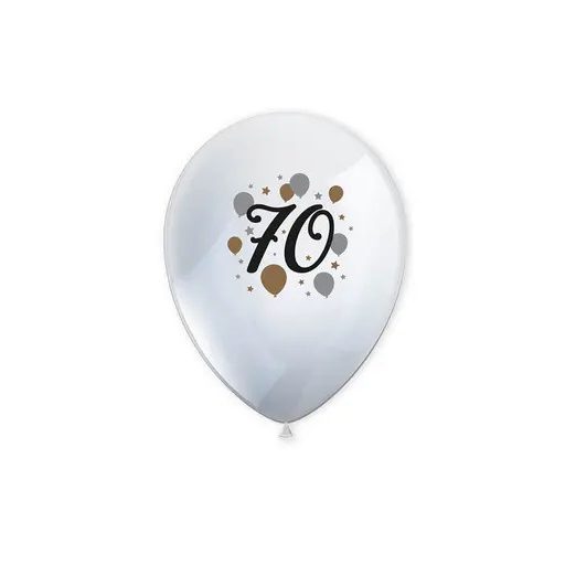 Happy Birthday 70 Milestone léggömb, lufi 6 db-os 11 inch (27,5 cm)