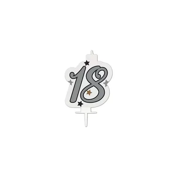 Happy Birthday Silver Milestone tortagyertya, számgyertya 18-as Happy Birthday Silver Milestone tortagyertya, számgyertya 18-as