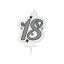 Happy Birthday Silver Milestone tortagyertya, számgyertya 18-as