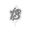 Happy Birthday Silver Milestone tortagyertya, számgyertya 18-as