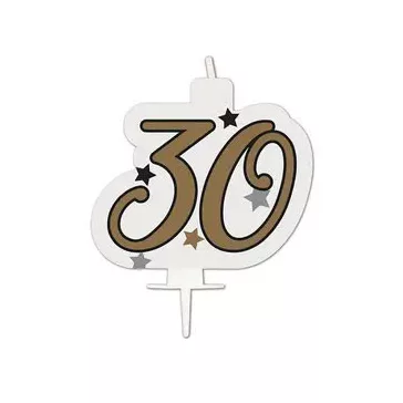   Happy Birthday Gold Milestone tortagyertya, számgyertya 30-as
