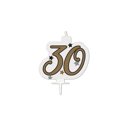 Happy Birthday Gold Milestone tortagyertya, számgyertya 30-as