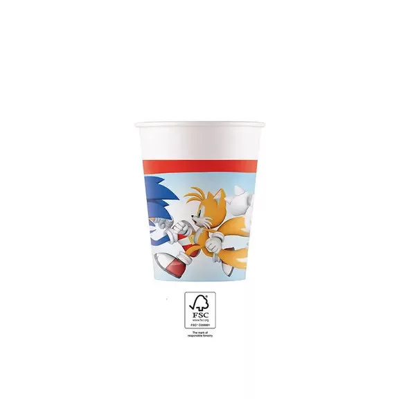 Sonic a sündisznó Sega papír pohár 8 db-os 200 ml FSC